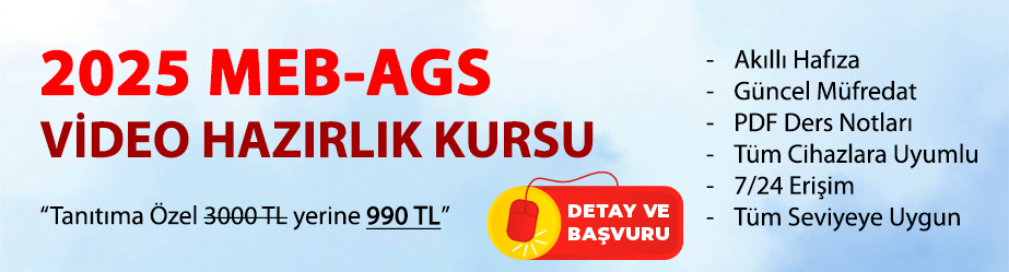 2025 MEB Akademi Giriş Sınavı (AGS) Video Hazırlık Kurs
