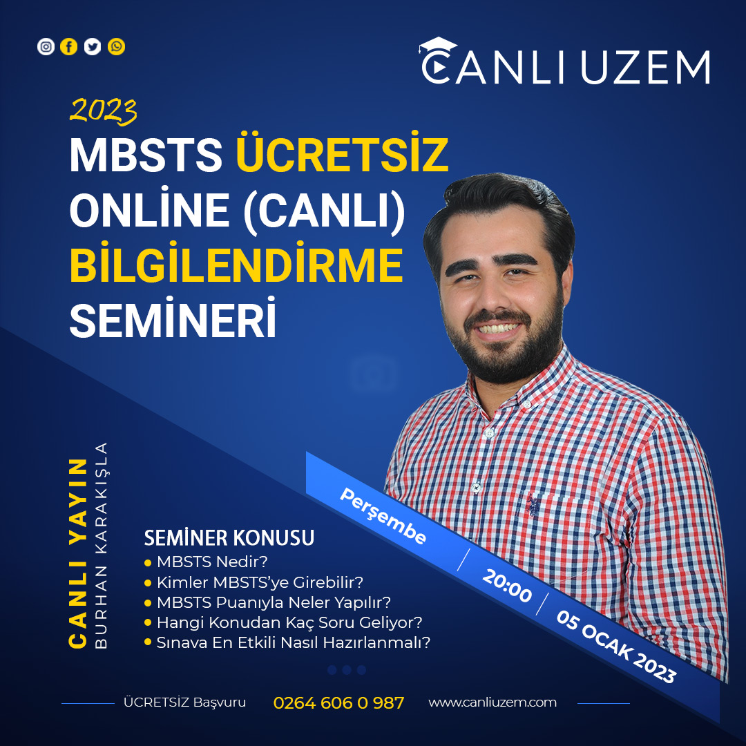 Burhan Karakışla Hocamızla 2023 MBSTS Hazırlık Semineri