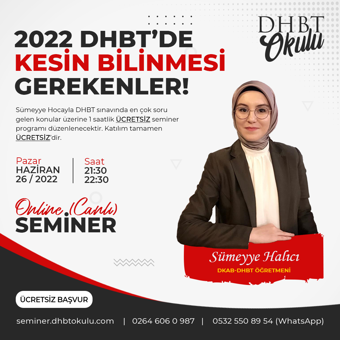 Sümeyye Halıcı İle 2022 DHBT'de Kesin Bilinmesi Gerekenler Semineri